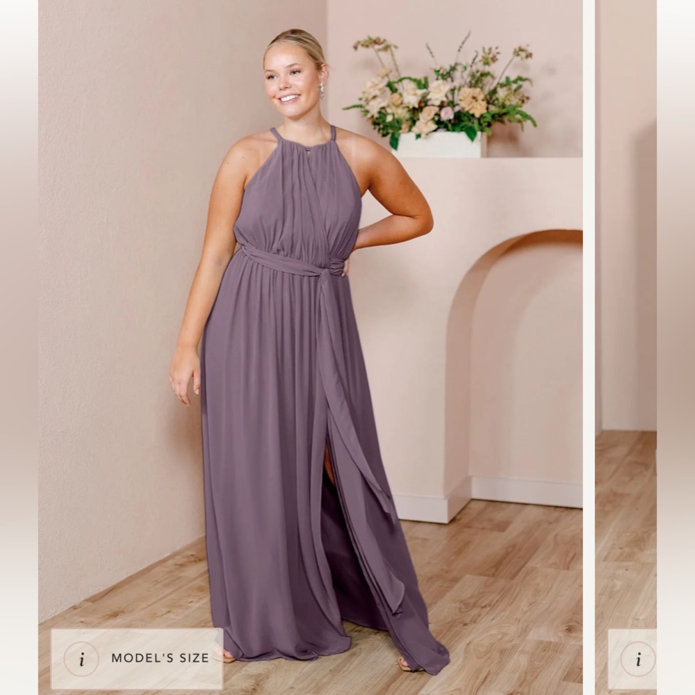 Revelry Eliza Chiffon Faux Wrap Dress Size 8